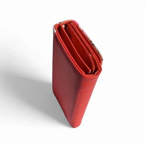 AR New York Floral Print Wallet Red with Removable Wristlet Strap - Picture 8 of 12